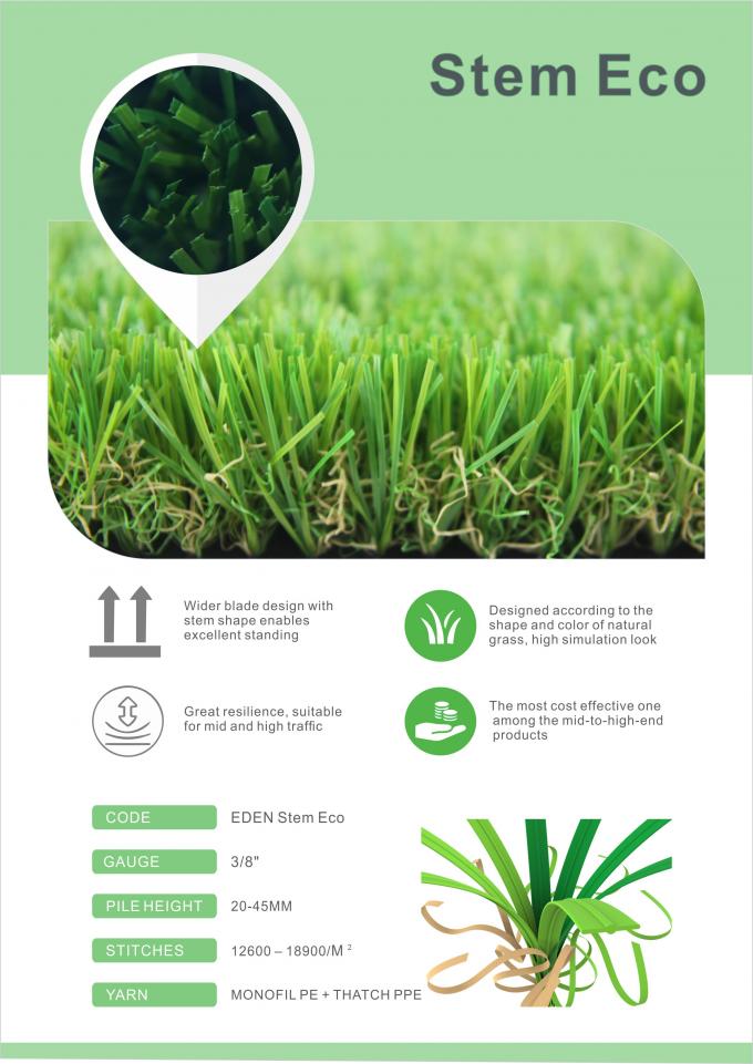 Synthetischer Schutzträger des Kunststoff-Folie-Rasen-35mm Gazon Artificiel des Gras-ECO für Garten 0