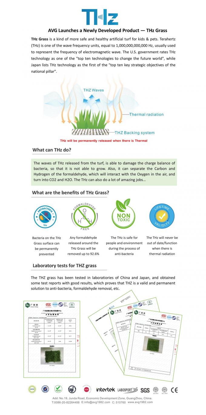 Grüne Farbinnenplastikrasen, der synthetischen künstlichen Schutzträger des Rasen-Teppich-Gras-THZ landschaftlich gestaltet 1
