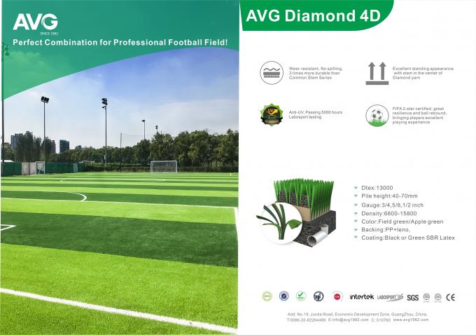 Gefälschtes Fußball-Gras PET Zusammensetzungs-50mm für Innen im Freien 0