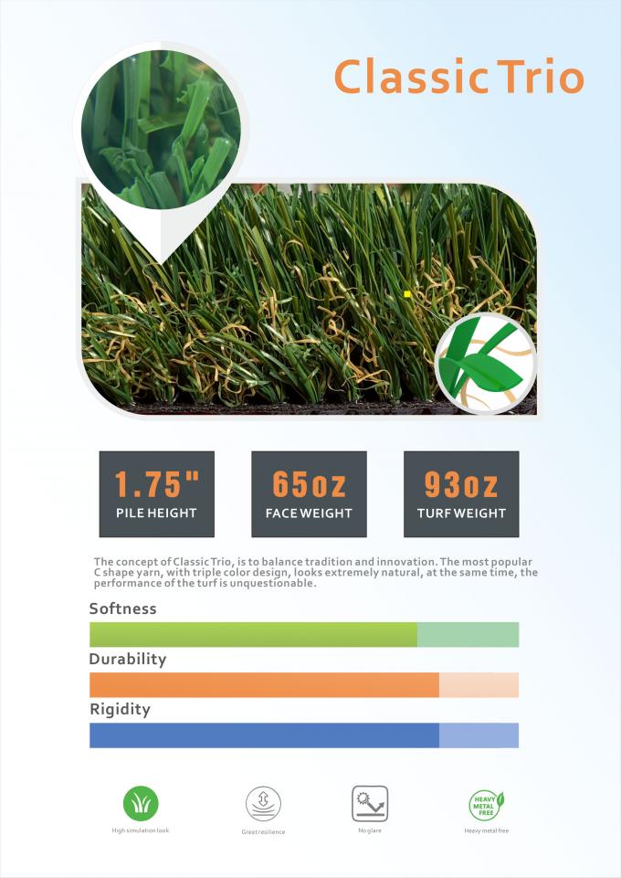 Künstlicher Gras-Rasen-bester künstlicher Teppich-synthetische Gras-Grün-Gras-Matte 70mm 0
