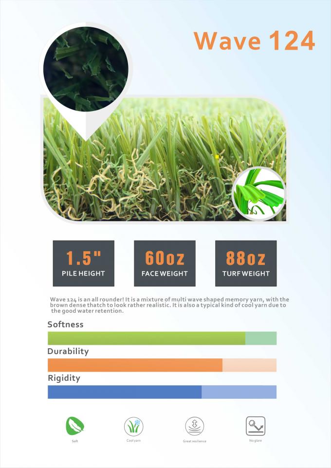 Entspiegeltes PET Garten-künstliches Gras-pralle starke und weiche Oberfläche 0