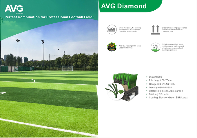 60mm Fußball-Diamond Grass Grama Fifa Artificial-Rasen-UV Beständigkeit 0