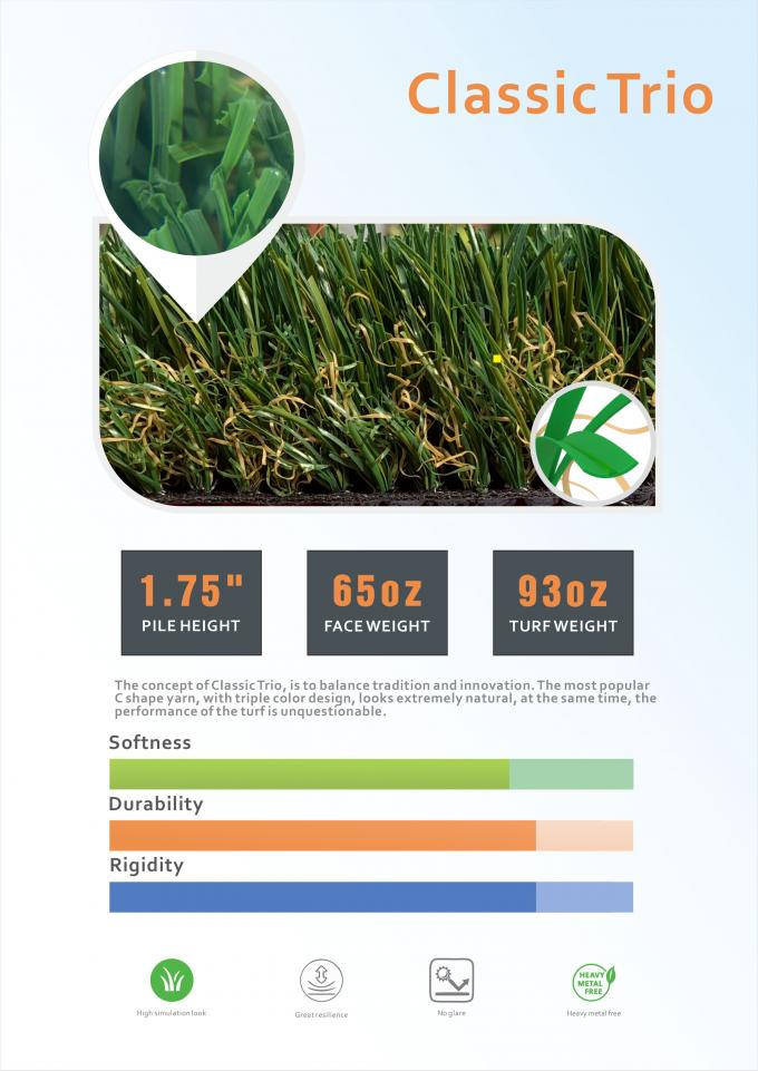 Künstliche Grasmattenlandschaft für 20MM künstlichen Grasteppich für Gartenrasen 0
