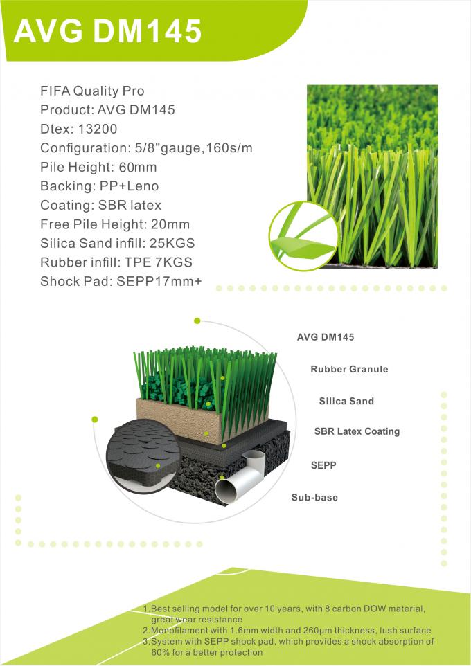 60mm Beruf-synthetischer Rasen-künstlicher Gras Cesped-Fußball-künstlicher Rasen für Sport-Bodenbelag 0