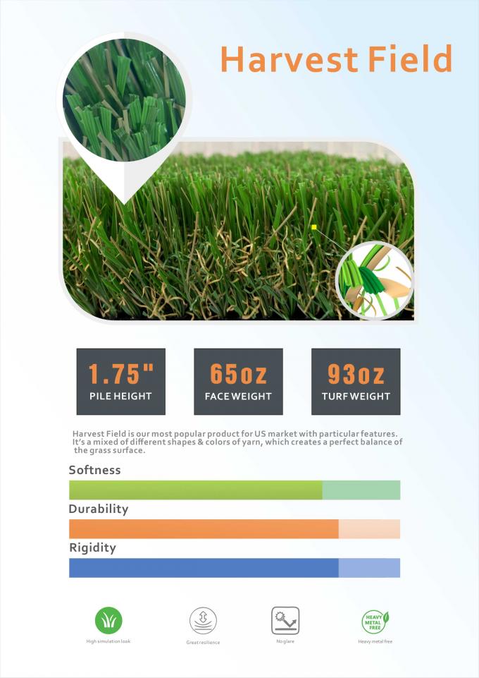 Grüne Farbinnenplastikrasen, der synthetisches künstliches Rasen-Teppich-Gras für Garten landschaftlich gestaltet 1